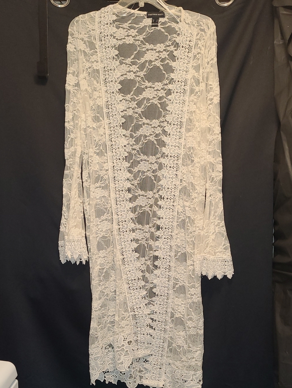 STREETWEAR SOCIETY Ivory Lace Long Sleeve Duster